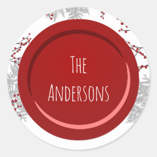 Adesivo Redondo Winter Berry Name