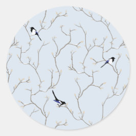 Adesivo Redondo Winter Birds