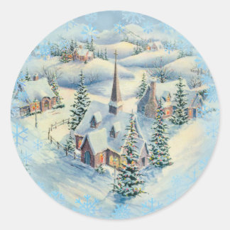 Adesivo Redondo WINTER CHURCH by SHARON SHARPE