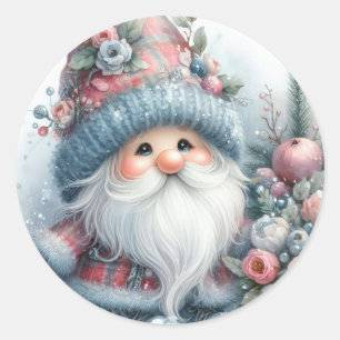 Adesivo Redondo Winter Gnomo