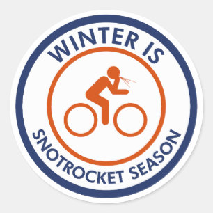 Adesivo Redondo Winter Is Snot Rocket Season Cycling