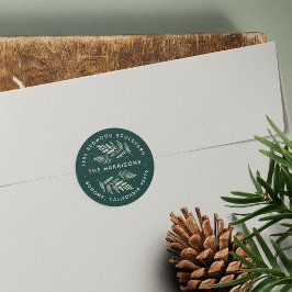 Adesivo Redondo Winter Laurel Return Address