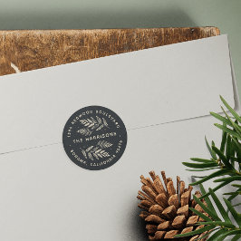 Adesivo Redondo Winter Laurel Return Address
