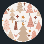 Adesivo Redondo Winter Modern Boho Christmas<br><div class="desc">Faz uma adição encantadora à sua papelaria de Natal ou um pequeno presente pensativo para um ente querido. Então,  por que esperar? Adicione um toque de "boho-chic" às suas celebrações de Natal com este encantador adesivo.</div>