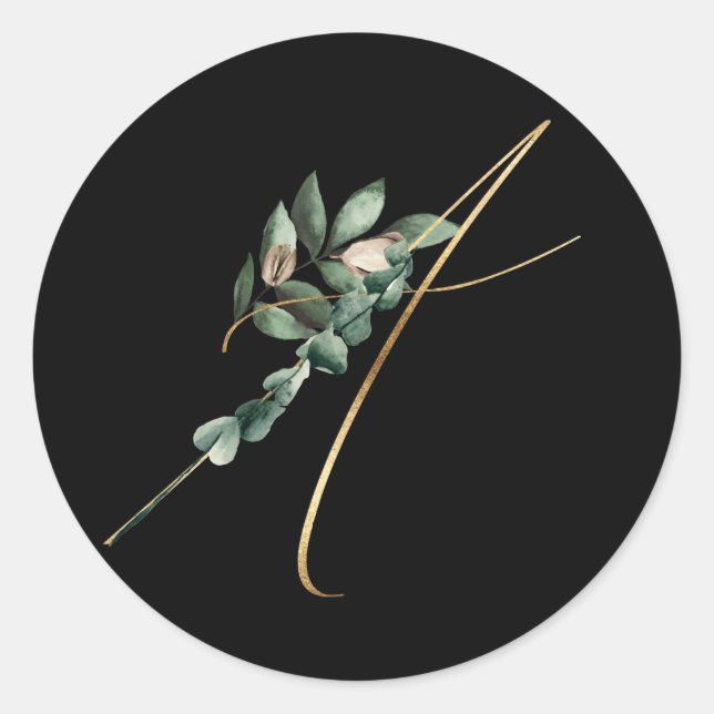 Adesivo Redondo Winter MONOGRAM LETTER xmas (Frente)