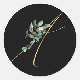 Adesivo Redondo Winter MONOGRAM LETTER xmas 