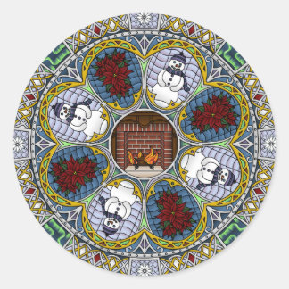 Adesivo Redondo Winter Nouveau Sticker