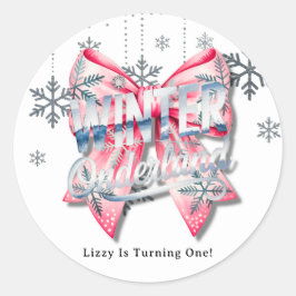 Adesivo Redondo Winter Onderland Girl 1rua. Festa de aniversário