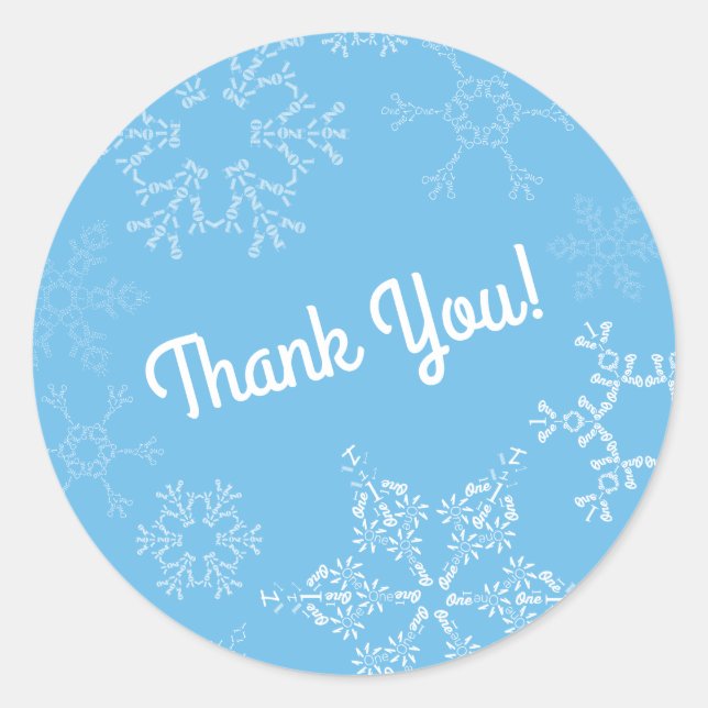 Adesivo Redondo Winter Onederland Snowflake Kid Party (Festa de pr (Frente)