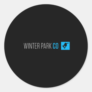Adesivo Redondo Winter Park Colorado Snowboard Type