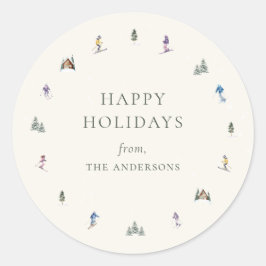 Adesivo Redondo WINTER SLOPES Holiday