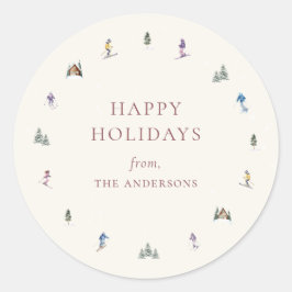 Adesivo Redondo WINTER SLOPES Holiday