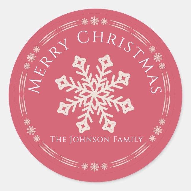 Adesivo Redondo Winter Snowflake Christmas sticker (Frente)