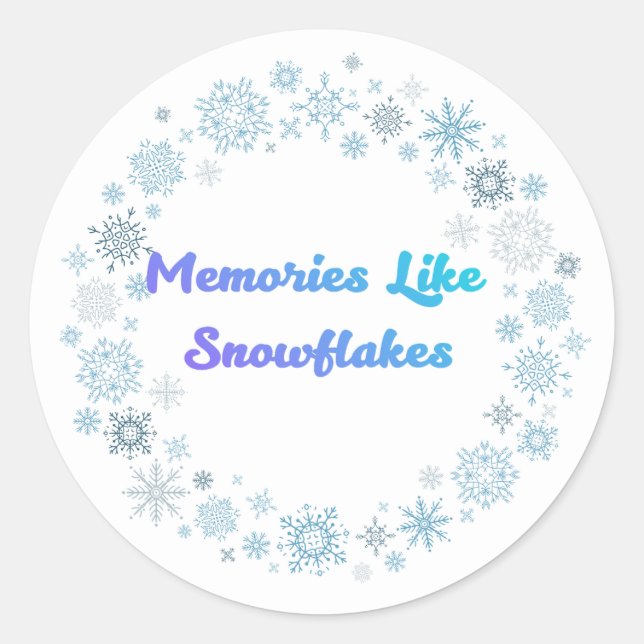 Adesivo Redondo Winter Snowflake Wreath Sticker (Frente)
