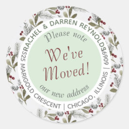 Adesivo Redondo Winter We Moved Address Envelope Seal (20)