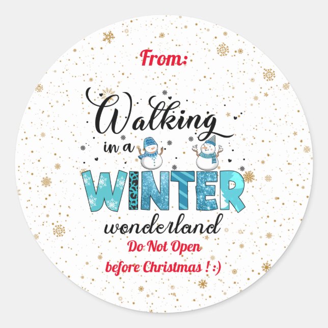 Adesivo Redondo Winter Wonderland Customize (Frente)
