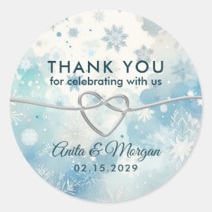 Adesivo Redondo Winter Wonderland Wedding