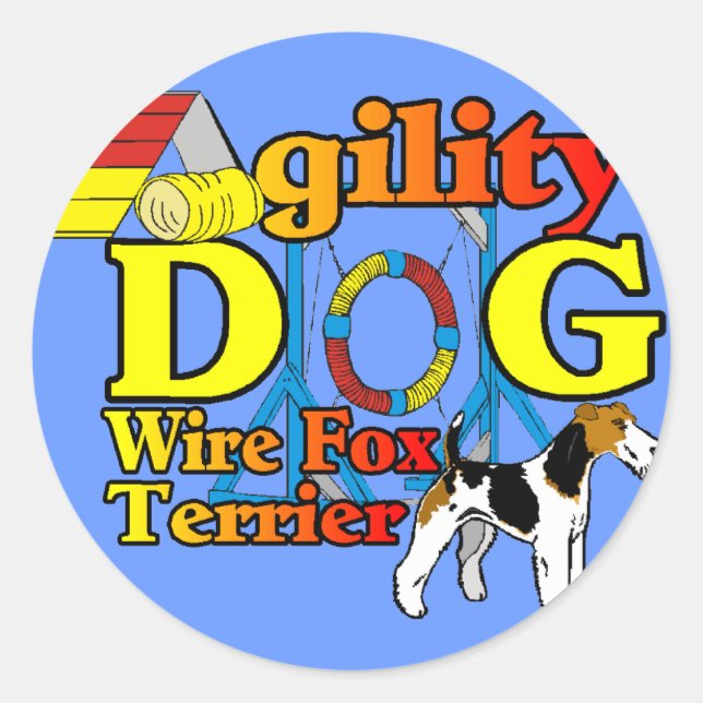 Adesivo Redondo Wire_Fox_Terrier_Agilidade_ (Frente)