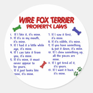 Adesivo Redondo WIRE FOX TERRIER Property Laps 2