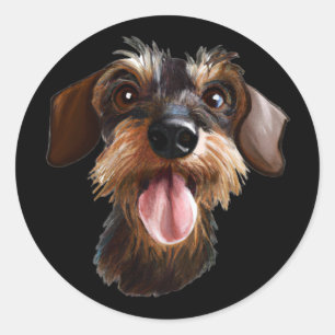 Adesivo Redondo Wirehaired Dachshund