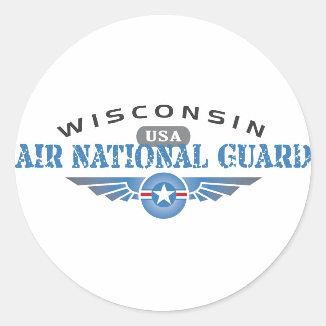 Adesivo Redondo Wisconsin Air National Guarda (Frente)