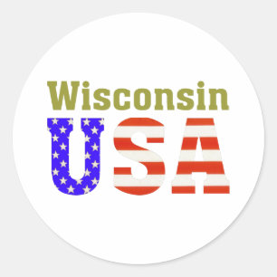 Adesivo Redondo Wisconsin EUA!