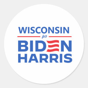 Adesivo Redondo Wisconsin para Biden Harris