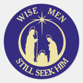 Adesivo Redondo Wise Men Natividade Natal