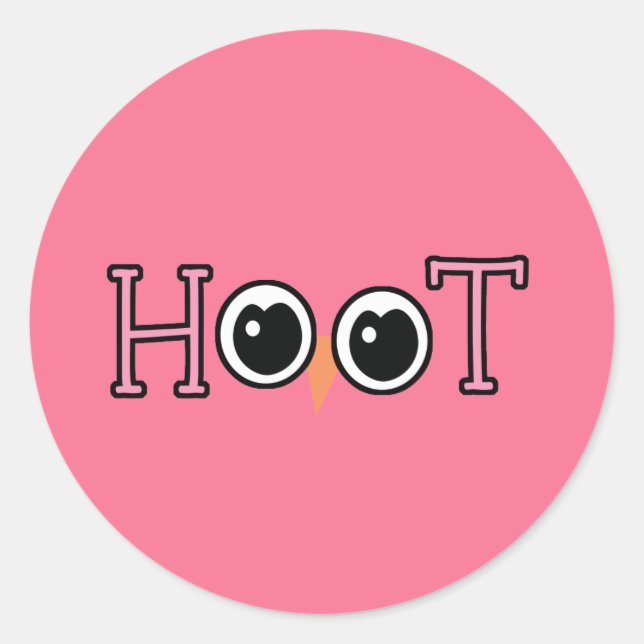 Adesivo Redondo Wise Owl Hoot (Frente)