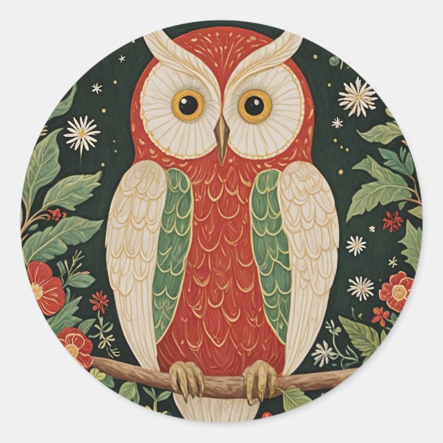 Adesivo Redondo Wise Winter Watcher (Frente)