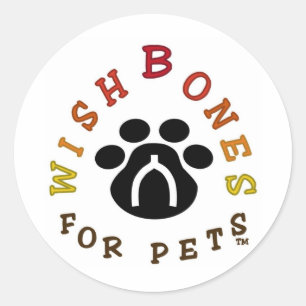 Adesivo Redondo Wishbones para o logotipo dos animais de estimaç