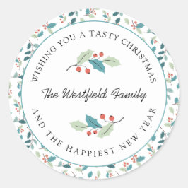 Adesivo Redondo Wishing You a Tasty Christmas