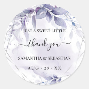 Adesivo Redondo Wispy Floral Dusty Plum Obrigado