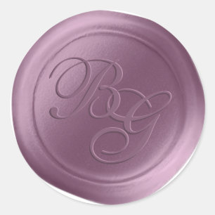 Adesivo Redondo Wisteria Purple Script Monogramx Seal