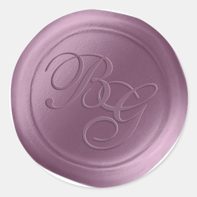 Adesivo Redondo Wisteria Purple Script Monogramx Seal (Frente)