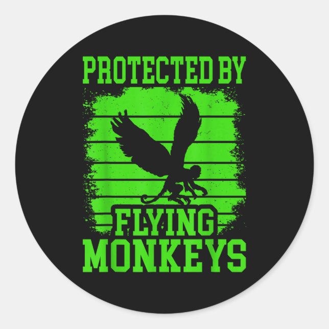 Adesivo Redondo Witch Get My Flying Monkeys  (Frente)