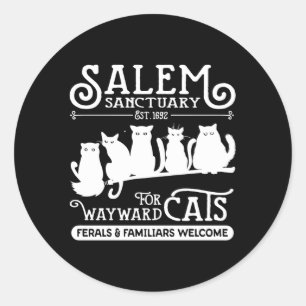 Adesivo Redondo Witch Salem Home Para Wayward Black Cats 1692 Hall