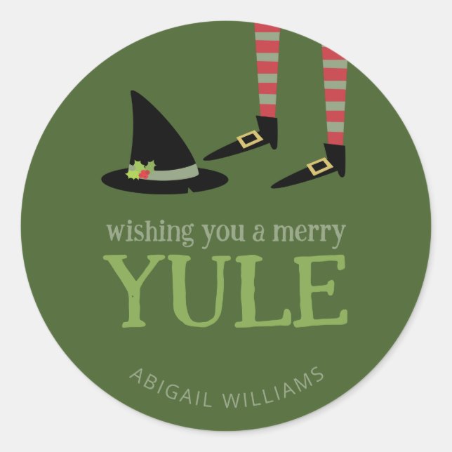 Adesivo Redondo Witchy Yule Sticker (Frente)