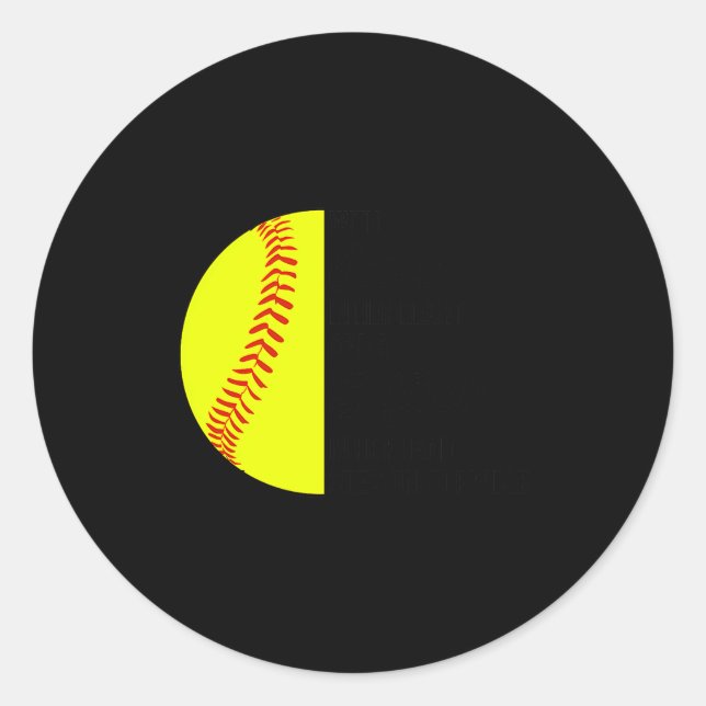 Adesivo Redondo With Jesus In Her Heart And A Softball She Is Unst (Frente)