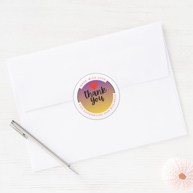 Adesivo Redondo With Love Heart Sticker – Minimal Cute Love  (Envelope)