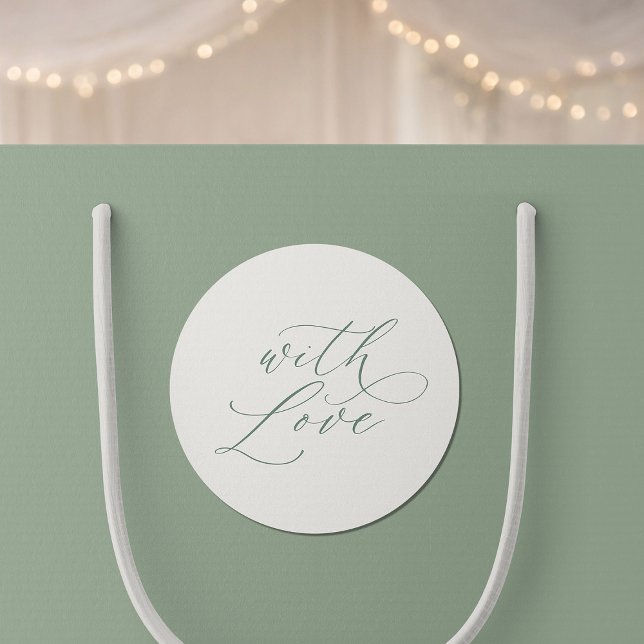 Adesivo Redondo With Love Wedding Favor Stickers  (Criador carregado)