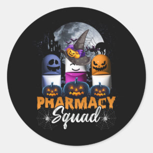Adesivo Redondo Witty Pills Pharmacy Pharmacist Squad Halloween Co
