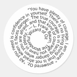Adesivo Redondo Wizard of Oz courage quote sticker