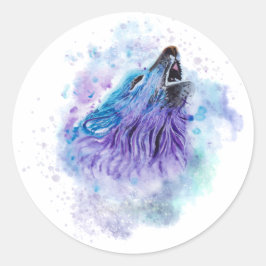 Adesivo Redondo Wolf Animal Colors Best Gift