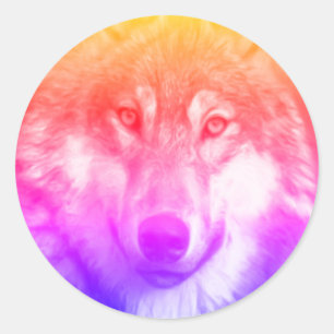 Adesivo Redondo Wolf art
