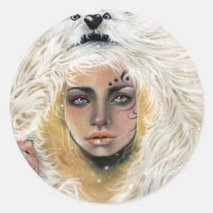 Adesivo Redondo Wolf Beauty Stickers