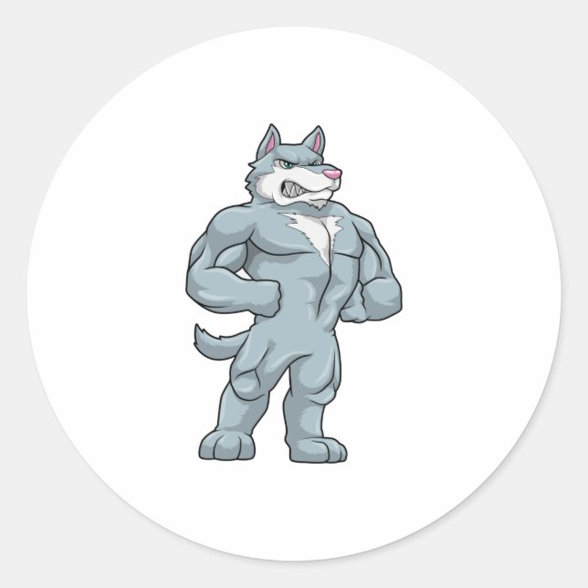 Adesivo Redondo Wolf como Bodybuilder extreme (Frente)