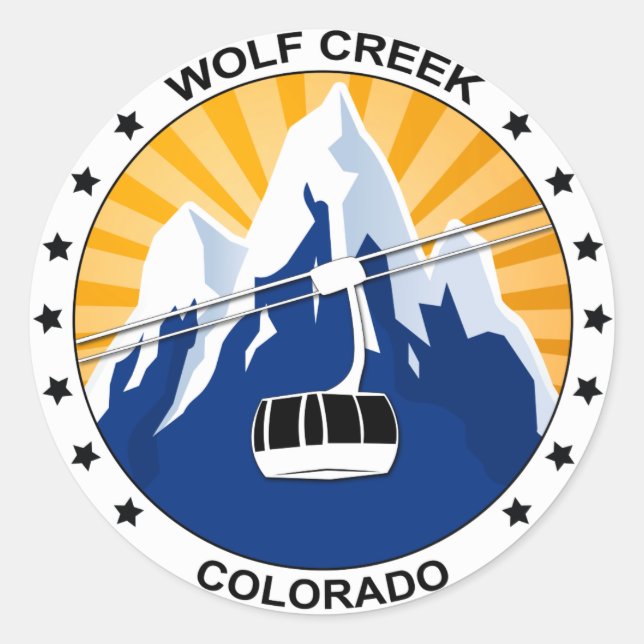 Adesivo Redondo Wolf Creek Colorado (Frente)