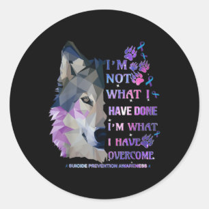 Adesivo Redondo Wolf Eu Não Sou O Que Eu Fiz Eu Tenho Sobco
