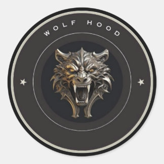 Adesivo Redondo Wolf Hood Sticker